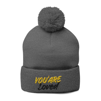 You Are Loved Pom-Pom Knit Beanie