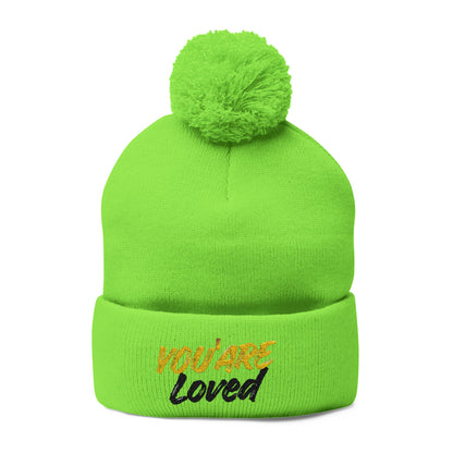 You Are Loved Pom-Pom Knit Beanie
