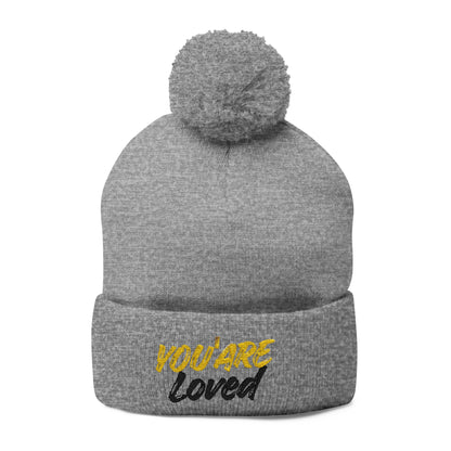 You Are Loved Pom-Pom Knit Beanie