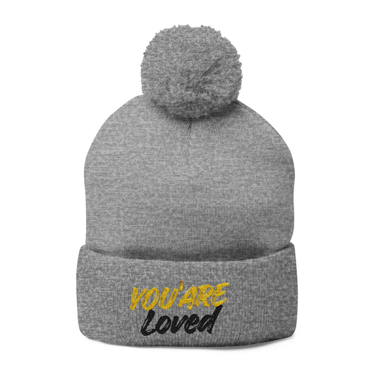You Are Loved Pom-Pom Knit Beanie