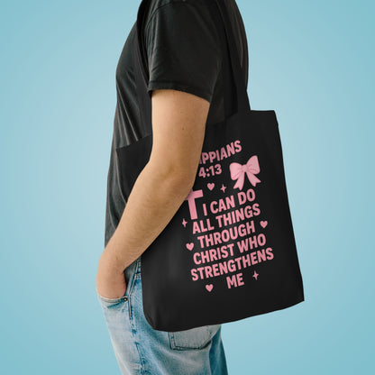Philippians 4:13 Tote Bag
