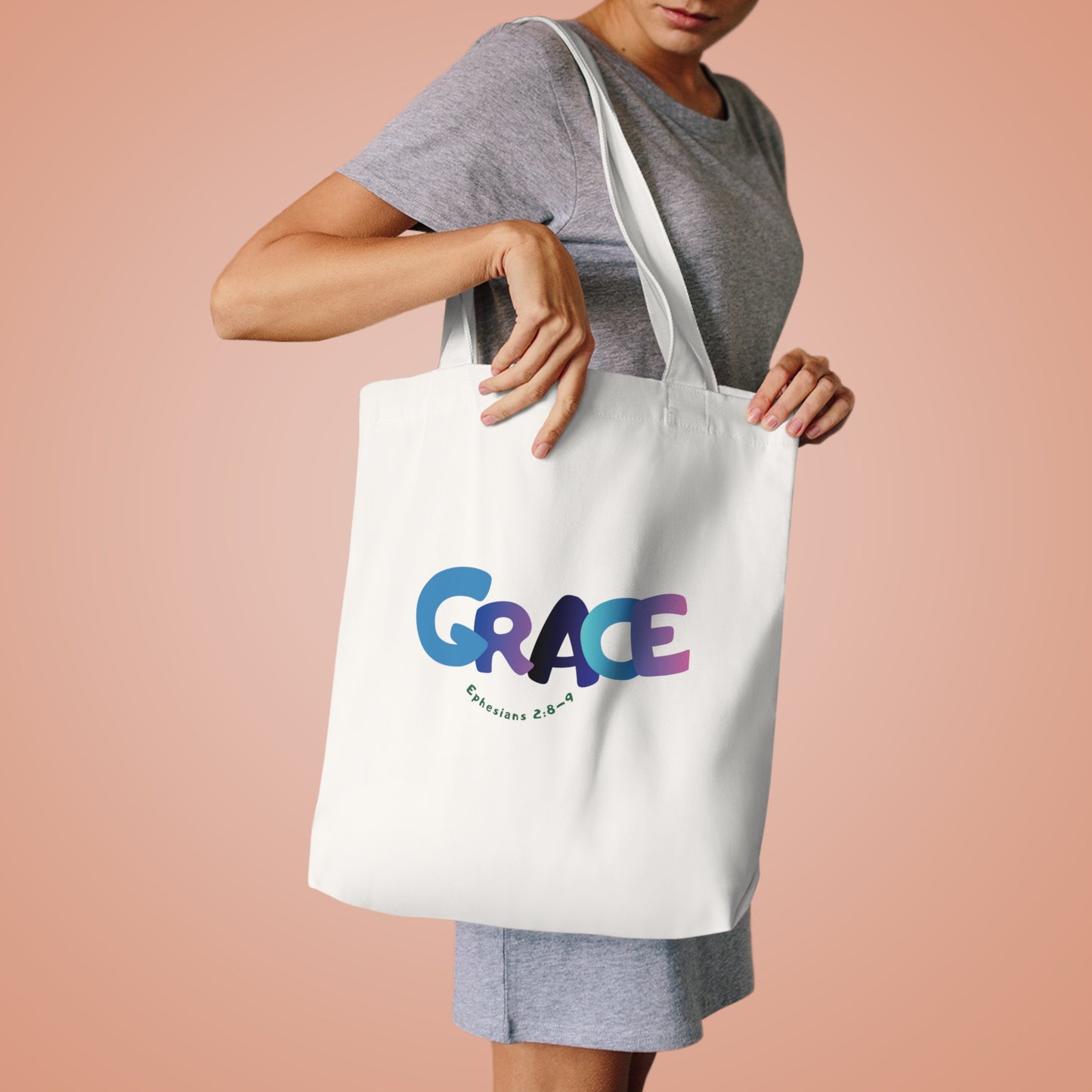 Grace Cotton Tote Bag  (Ephesians 2:8)